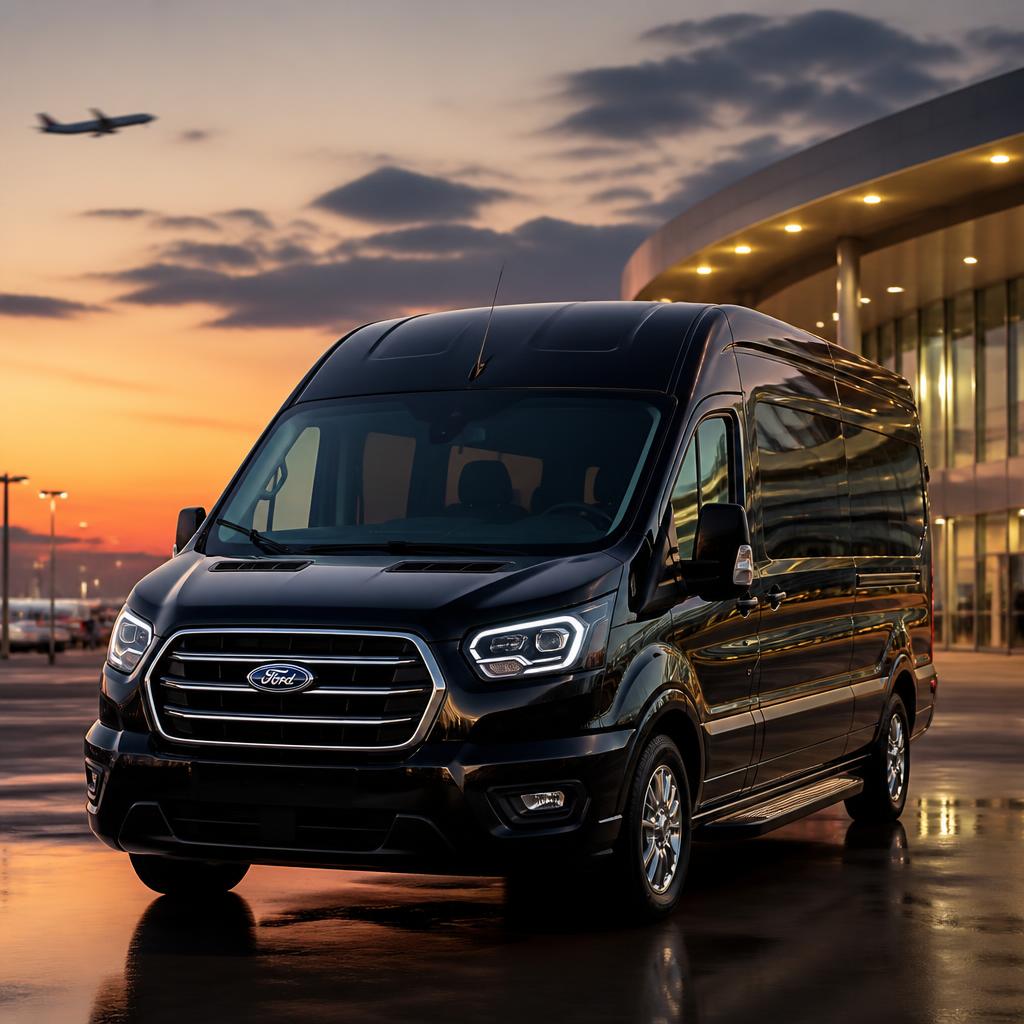 2025 Ford Transit, Black Rose VIP luxury fleet